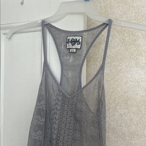 Intimately Free People Gray Lace Tank Top. Size small.